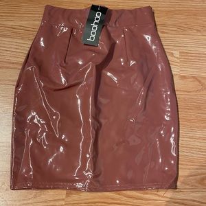Pink vinyl skirt NWT